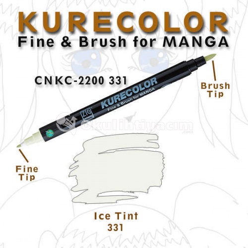 Zig Kurecolor Fine & Brush for Manga Çizim Kalemi 331 Ice Tınt