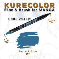 Zig - Zig Kurecolor Fine & Brush for Manga Çizim Kalemi 339 Peacock Blue