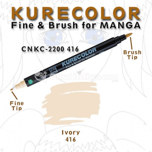Zig Kurecolor Fine & Brush for Manga Çizim Kalemi 416 Ivory