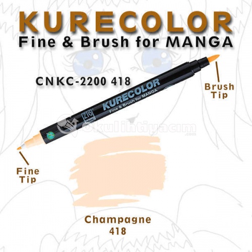 Zig Kurecolor Fine & Brush for Manga Çizim Kalemi 418 Champagne