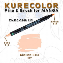 Zig - Zig Kurecolor Fine & Brush for Manga Çizim Kalemi 419 English Rose