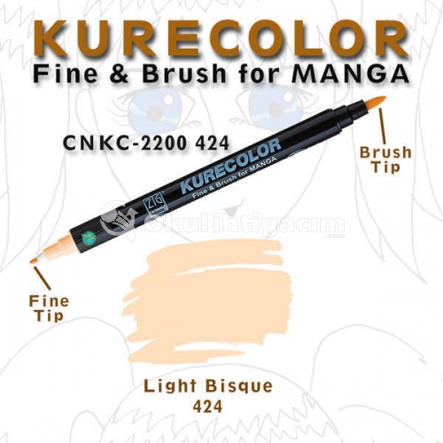 Zig Kurecolor Fine & Brush for Manga Çizim Kalemi 424 Light Bisque