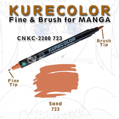 Zig Kurecolor Fine & Brush for Manga Çizim Kalemi 723 Sand