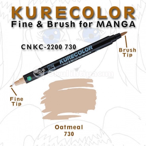 Zig Kurecolor Fine & Brush for Manga Çizim Kalemi 730 Oatmeal
