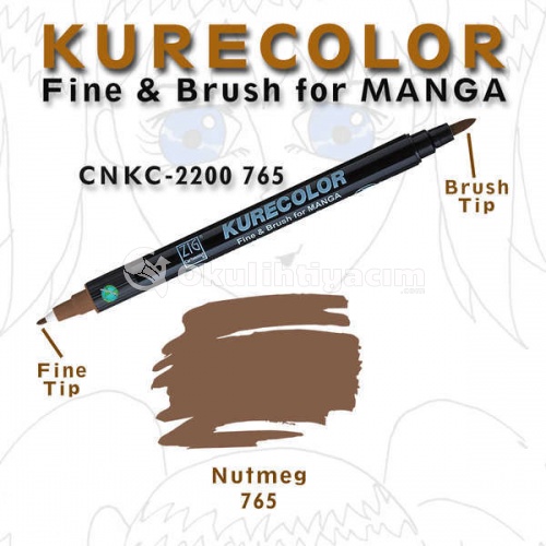 Zig Kurecolor Fine & Brush for Manga Çizim Kalemi 765 Nutmeg