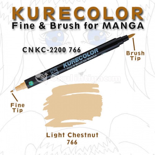 Zig Kurecolor Fine & Brush for Manga Çizim Kalemi 766 Lıght Chestnut