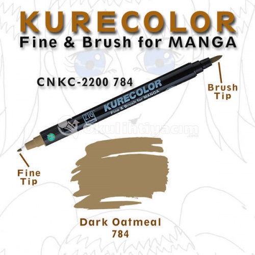 Zig Kurecolor Fine & Brush for Manga Çizim Kalemi 784 Dark Oatmeal