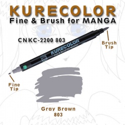 Zig - Zig Kurecolor Fine & Brush for Manga Çizim Kalemi 803 Dark Brown