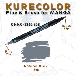 Zig - Zig Kurecolor Fine & Brush for Manga Çizim Kalemi 808 Natural Gray