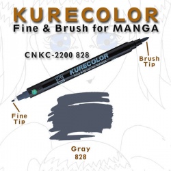 Zig - Zig Kurecolor Fine & Brush for Manga Çizim Kalemi 828 Gray