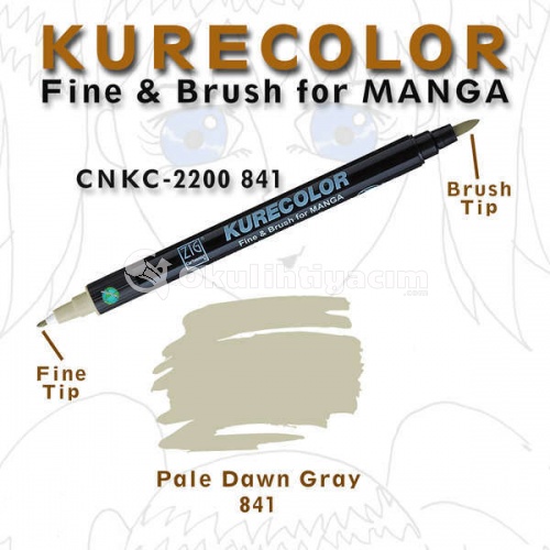 Zig Kurecolor Fine & Brush for Manga Çizim Kalemi 841 Pale Dawn Gray