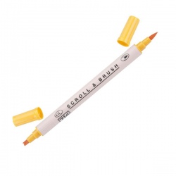 Zig - Zig Scroll & Brush Çift Çizgi ve Fırça Uçlu Kaligrafi Kalemi – Apricot