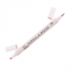 Zig - Zig Scroll & Brush Çift Çizgi ve Fırça Uçlu Kaligrafi Kalemi - Baby Pink