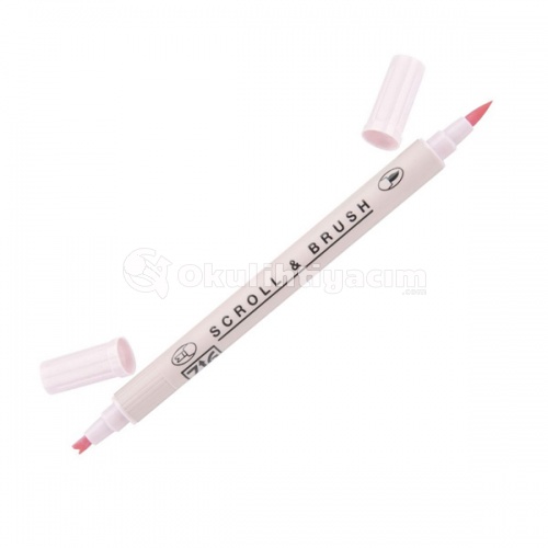 Zig Scroll & Brush Çift Çizgi ve Fırça Uçlu Kaligrafi Kalemi - Baby Pink