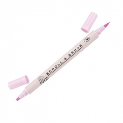 Zig - Zig Scroll & Brush Çift Çizgi ve Fırça Uçlu Kaligrafi Kalemi - Candy Pink