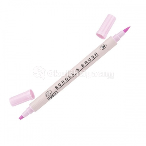 Zig Scroll & Brush Çift Çizgi ve Fırça Uçlu Kaligrafi Kalemi - Candy Pink