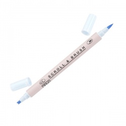 Zig - Zig Scroll & Brush Çift Çizgi ve Fırça Uçlu Kaligrafi Kalemi – Powder Blue
