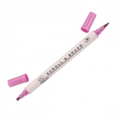 Zig - Zig Scroll & Brush Çift Çizgi ve Fırça Uçlu Kaligrafi Kalemi – Pure Pink