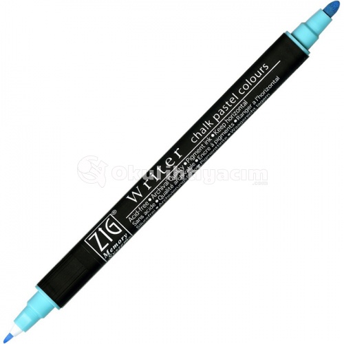 Zig Writer Chalk Pastel Colours Çift Uçlu Marker Kalem 0.5mm & 1.2mm Blue
