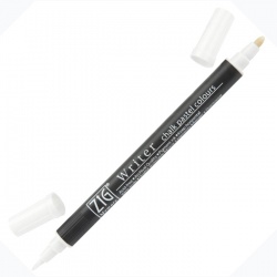 Zig - Zig Writer Chalk Pastel Colours Çift Uçlu Marker Kalem 0.5mm & 1.2mm White